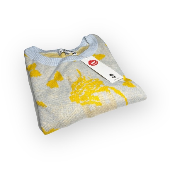 new Wildfox Couture Pasta Delices Vineyard Sweater Blue Iris Intarsia S - Picture 8 of 16